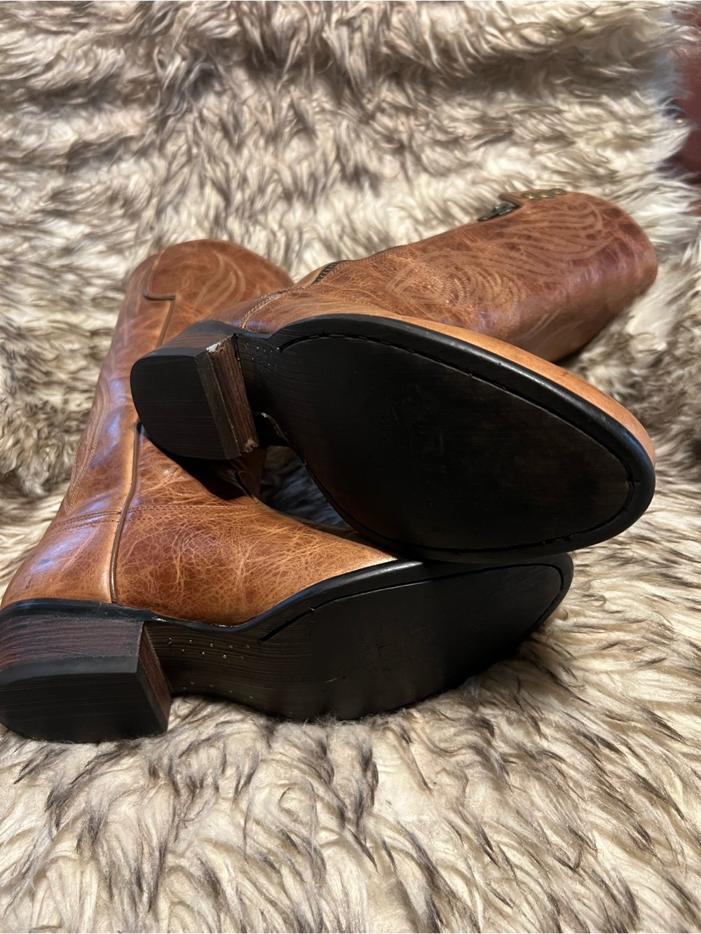 Ariat Women's Tan Brown Over-the-Knee Leather Boots with Side Zip Sz 8 B - Picture 12 of 16